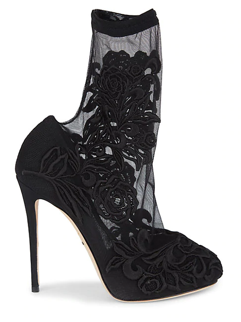black lace sock boots