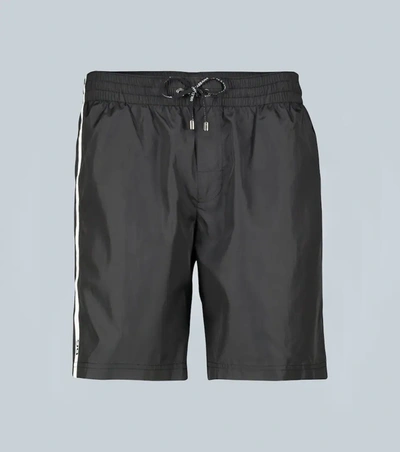 Dolce & Gabbana Technical Fabric Swim Shorts In Black