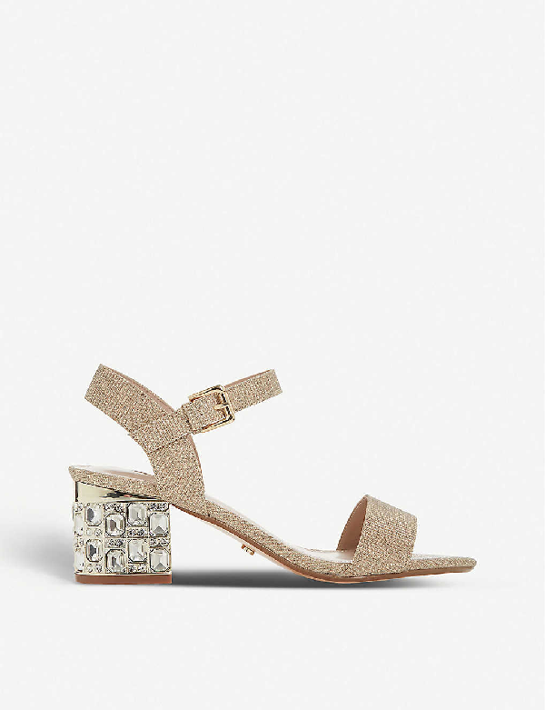 dune gold heeled sandals
