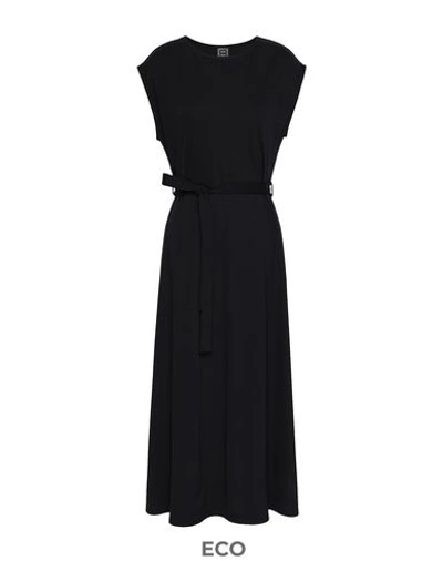8 By Yoox Woman Midi Dress Black Size M Ecovero Viscose, Polyamide, Elastane