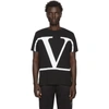 Valentino V-logo Print Cotton-jersey T-shirt In Black