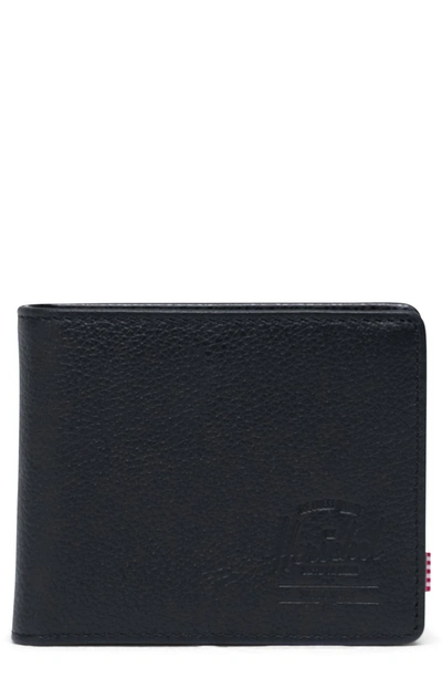 Herschel Supply Co Xl Roy Leather Rfid Bifold Wallet In Black