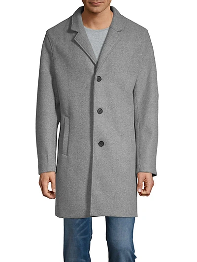 Cole Haan Regular Fit Stretch Wool Coat In Navy