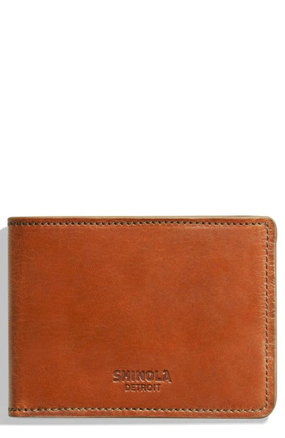Shinola Harness Slim 2.0 Bifold Leather Wallet In Bourbon