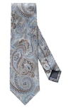 Eton Paisley Silk Tie In Grey/blue