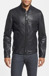 Schott Café Racer Oil Tanned Leather Moto Jacket In Black