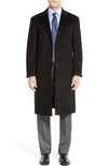 Hart Schaffner Marx Sheffield Classic Fit Wool & Cashmere Overcoat In Black