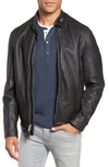 Schott Nyc Café Racer Hand Vintaged Cowhide Leather Jacket In Black