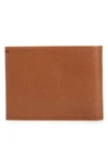 Shinola Slim Bifold Leather Wallet In Bourbon