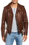 Schott '50s Cowhide Leather Moto Jacket In Brown