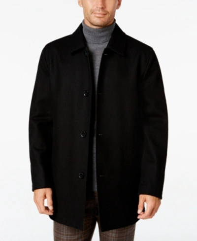 Cole Haan Signature Reversible Wool Blend Overcoat In Black