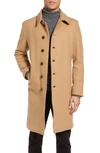 Schott Nyc Wool Blend Officer's Coat In Camel