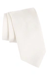 David Donahue Classic Silk Tie In White