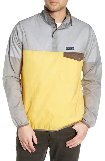 Patagonia Houdini Regular Fit Quarter Snap Pullover In Surfboard Yellow