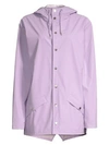 Rains Hooded Fishtail Raincoat In Lavender