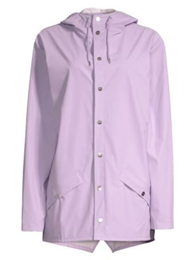 Rains Hooded Fishtail Raincoat In Lavender