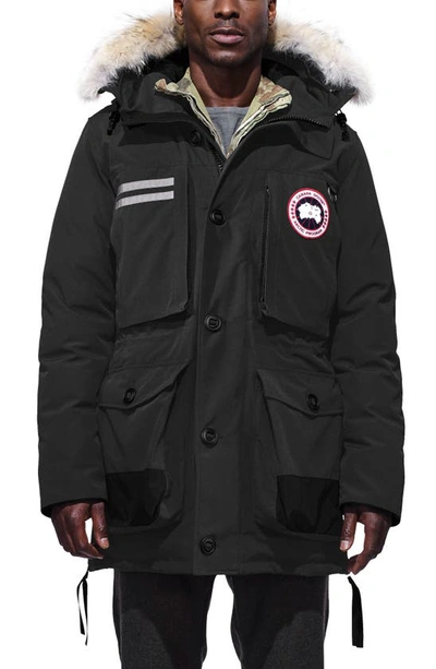 Canada Goose Maccullough Genuine Coyote Fur Trim Down Parka In Black