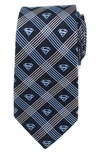 Cufflinks, Inc Superman Shield Silk Tie In Grey/ Navy