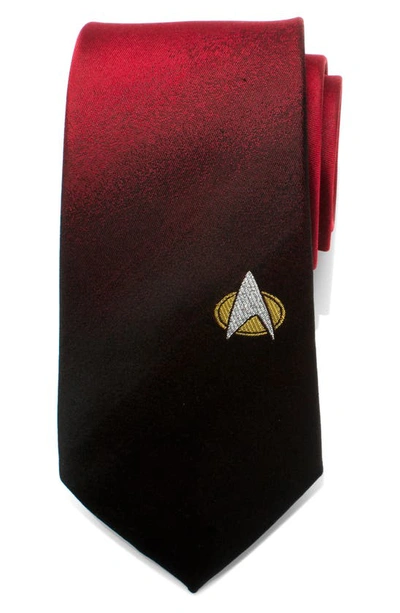 Cufflinks, Inc Star Trek Tng Shield Silk Tie In Red
