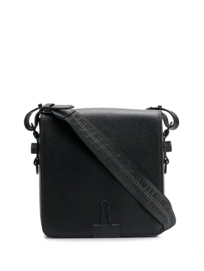 Off-white Leather Crossbody Bag In Black