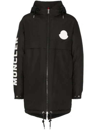 Moncler Chanier Hooded Down Jacket In Black