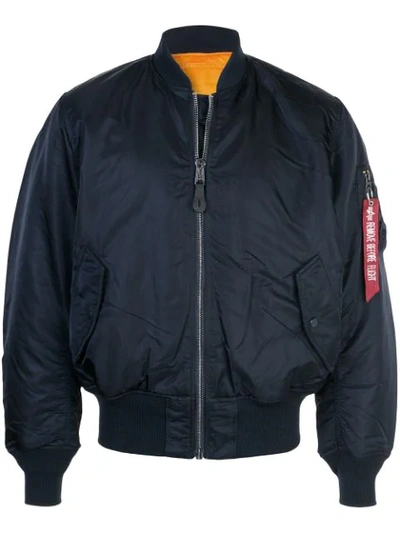 Alpha Industries Reversible Flight Jacket In Replica Blue