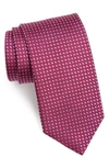 David Donahue Geometric Dot Silk Tie In Berry