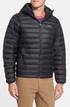 Patagonia Packable Windproof & Water Repellent Down Hooded Jacket In Black