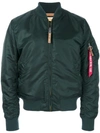 Alpha Industries Reversible Flight Jacket In Green