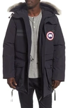 Canada Goose Maccullough Genuine Coyote Fur Trim Down Parka In Navy