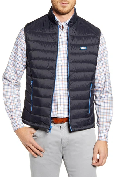 Johnnie-o Hudson Classic Quilted Nylon Vest In Black