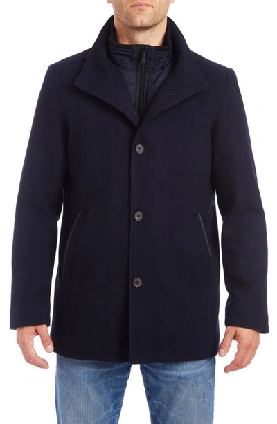 Vince Camuto Short Wool Blend Car Coat In Navy