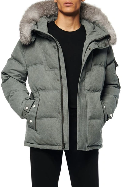 Andrew Marc Koriabo Down Jacket With Removable Genuine Fox Fur Trim In Black