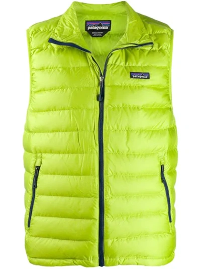 Patagonia Windproof & Water Resistant 800 Fill Power Down Quilted Vest In Green