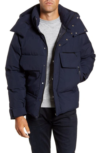 Goldwin Infinium Gore-tex Down Hooded Parka In Eclipse Navy