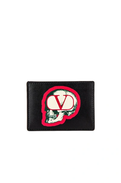 Valentino Garavani Go Skull Leather Card Holder - Black