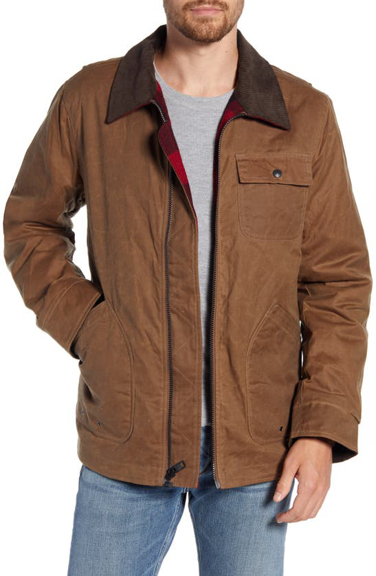 Schott Waxed Cotton Field Jacket In Khaki ModeSens