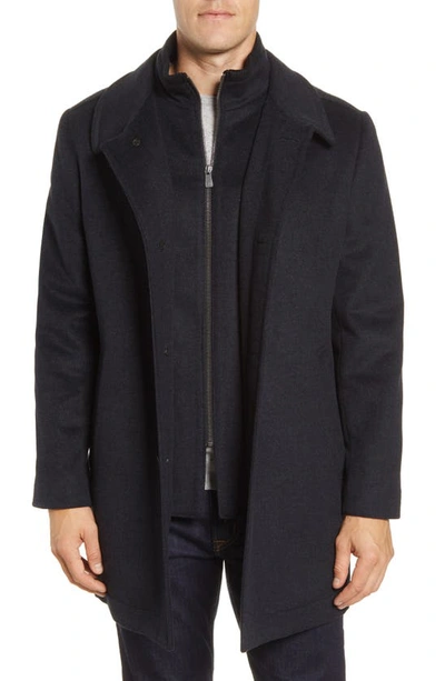 Hart Schaffner Marx 'macbeth' Car Coat With Bib In Navy