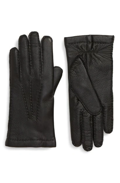 Hestra Elk Leather Gloves In Black