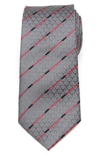 Cufflinks, Inc Darth Vader Red Lightsaber Stripe Tie In Grey