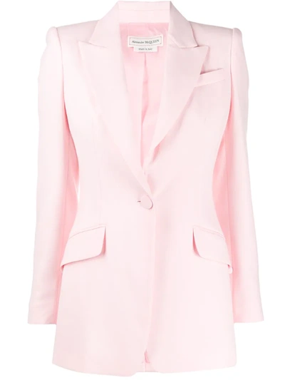 Alexander Mcqueen Wool And Silk-blend Blazer In Magnolia