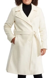 Ralph Lauren Wool Blend Wrap Coat In Moda Cream