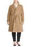 Ralph Lauren Wool Blend Wrap Coat In Vicuna