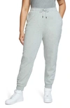 Nike Sportswear Essential Fleece Pants In Dk Grey Heather/ White