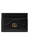 Gucci Gg Marmont Matelasse Card Case In Nero