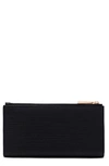 Dagne Dover Signature Slim Coated Canvas Wallet In Onyx