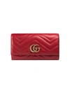 Gucci Gg Marmont Matelasse Leather Continental Wallet In Hibiscus Red