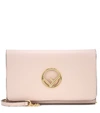 Fendi Liberty Logo Calfskin Leather Wallet On A Chain In Pink