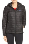 Patagonia Nano Puff(r) Hooded Water Resistant Jacket In Black