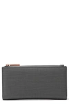 Dagne Dover Signature Slim Coated Canvas Wallet In Graphite